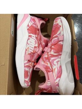 Puma Carina 2.0 Gradient PS Girls Shoes Size 2, Color: White/Pink